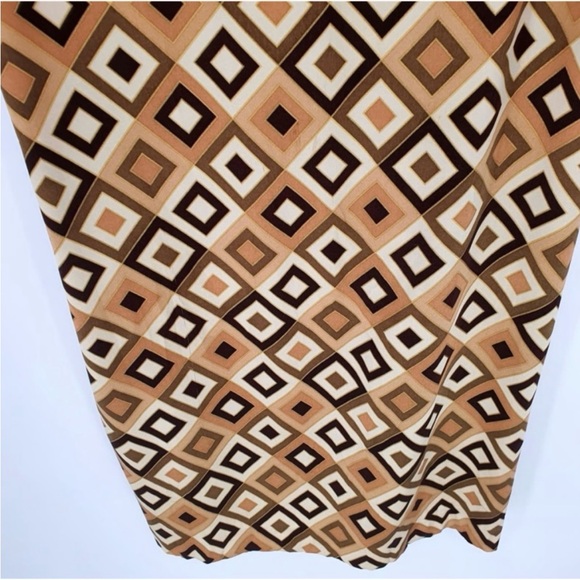 Shoshanna Silk Geometric Slip Dress 8 Gold Chain Strap Y2K 90s Mini Retro - Picture 6 of 12